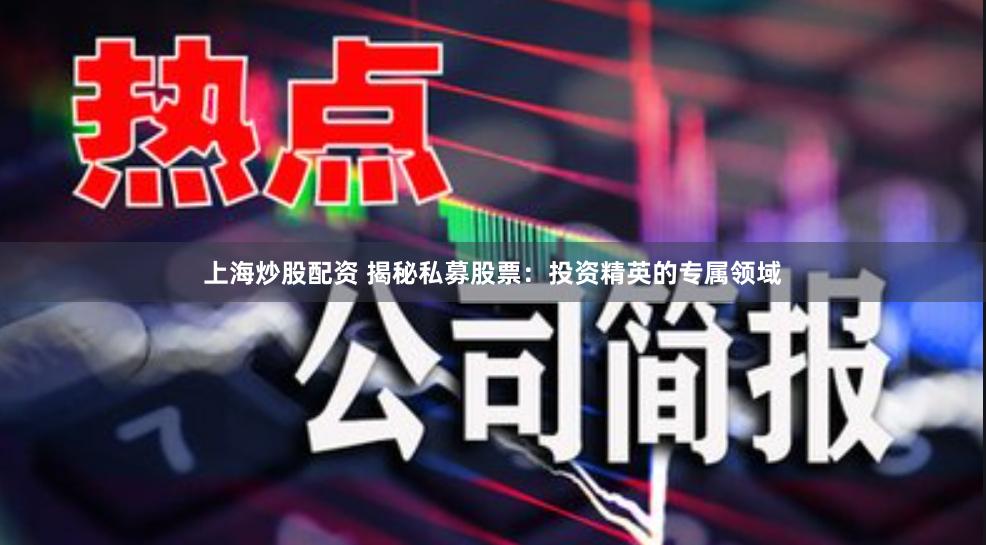 上海炒股配资 揭秘私募股票：投资精英的专属领域